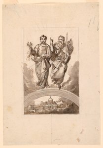 Heilige Peter und Paul über dem Vatikan von Minardi Tommaso