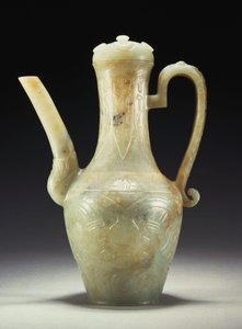 Späte Ming-Keladon-Jade-Kanne mit Deckel von Ming Dynasty Chinese School