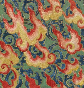 Detail der kaiserlichen bestickten Seiden-Thangka von Ming Dynasty Chinese School