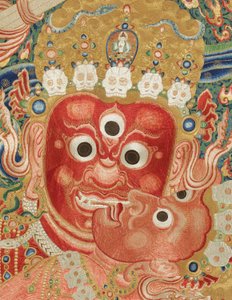 Detail der kaiserlichen bestickten Seiden-Thangka von Ming Dynasty Chinese School