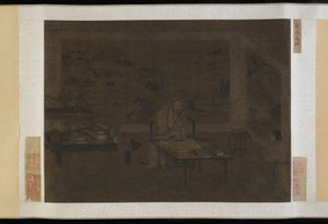 Mann reinigt sein Ohr von Ming Dynasty Chinese School