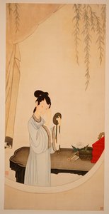 Eine Dame, die in den Spiegel schaut von Ming Yu