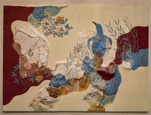 „Blauer Vogel“ Fresko oder „Der blaue Vogel von Kreta“. Knossos