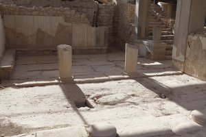 Minoische archäologische Stätte von Phaistos. Das Megaron der Königin (d.h. die Gemächer der Königin). Der südlichste der 