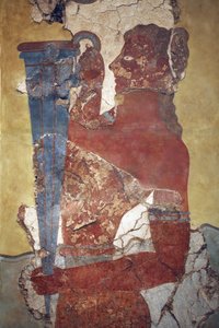 Minoische Kunst. Der „Becherträger“, eine Figur aus dem Prozessionsfresko