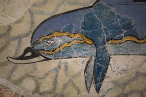 Teil des „Delfin-Freskos“. 1600 - 1450 v. Chr.