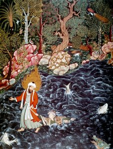 Der Prophet Elija rettet Prinz Nur ad-Dahr, 1562-1577 von Mir Sayyid Ali