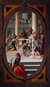 Die Flamme des Altars entzündet versehentlich das Haar von Lavinia während ihrer Hochzeit mit Aeneas von Mirabello Cavalori