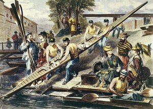 Ein Boot zu Wasser lassen von Miranda Miranda
