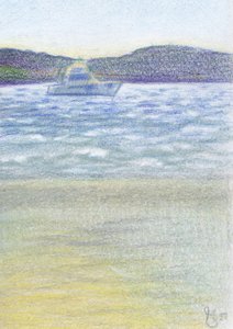 Friedliches Strandboot von Mirjam Schrei