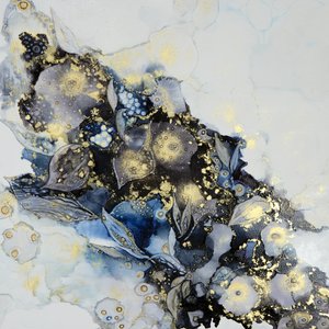 Organischer Indigo-Gold-Fluss
