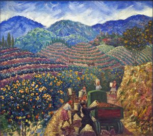 Die Ernte im Sowchos Chakva von Beringov, Mitrofan Mikhaylovich (1986-1937) von Mitrofan Mikhaylovich Beringov