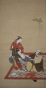 Samurai und Wakashu, frühes 18. Jahrhundert von Miyagawa Issho