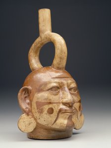 Steigbügelgefäß in Form eines Männerkopfes, ca. 450-550 n. Chr.