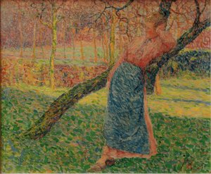 Frau im Obstgarten