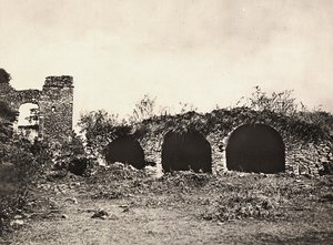 „Ein Imperium aufbauen“ im faschistischen Zeitalter: der Löwengraben im Schloss von König Fasiladas in Gondar, Äthiopien, 09/05/1936