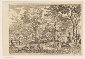 Waldlandschaft mit Satyrn von Moise Jean Baptiste Fouard