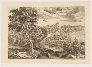 Küstenlandschaft mit fliegenden Vögeln von Moise Jean Baptiste Fouard