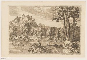 Landschaft mit Anglern, Landschaften nach Tizian (Serientitel)
