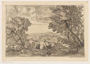 Landschaft mit vier ruhenden Männern (Landschaften nach Tizian, Serientitel) von Moise Jean Baptiste Fouard