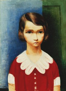 Mädchen in einem roten Hemd von Moise Kisling