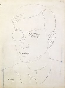 Porträt von Tristan Tzara von Moise Kisling