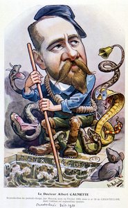 Dr. Calmette - Karikatur von Moloch, in „Chanteclair“, Feb. 1909