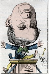 Porträt von Henri, Pierre, Edmond DUFAUR DE GAVARDIE (1823 - 1910) französischer Senator in „Le Trombinoscope“ von Touchatout, Karikatur von B. Moloch von 1882 (1849-1909). Private Sammlung.