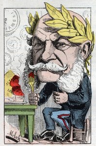 Porträt von Wilhelm I. (1797-1888), König von Preußen und Kaiser von Deutschland in „The Trombinoscope“ von Touchatout, Karikatur von B. Moloch von 1882 (1849-1909). Private Sammlung von Moloch