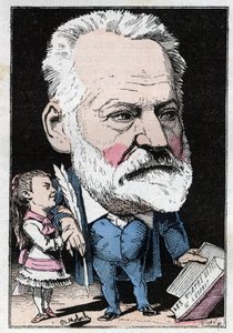 Porträt des französischen Schriftstellers Victor Hugo (1802-1885) in „Le Trombinoscope“ von Touchatout, Karikatur von B. Moloch von 1882 (1849-1909). Private Sammlung von Moloch