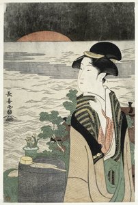 Junge Frau bei Sonnenaufgang von Momokawa Chôki