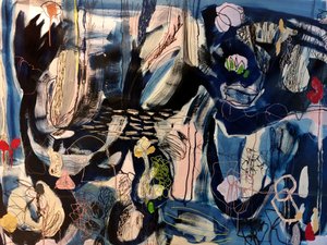 Abstrakte blaue Blüten