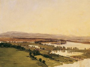 Landschaft mit Schloss Inzersdorf (gegen den Anninger) von Monogrammist J.P.