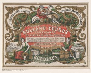 Visitenkarte von Rolland Frères, Papierfabrikant in Bordeaux