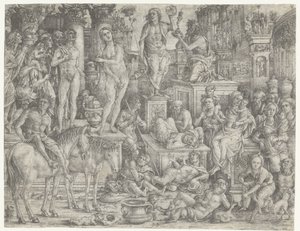 Allegorie auf den Triumph des Mondes (Luna) von Monogrammist PP (graveur)