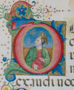 Gott erscheint einem Heiligen, Miniaturdetail eines Psalmenbuchs