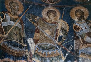 Die Heiligen Krieger Aretas, Nestor und Nicetas von Morava School