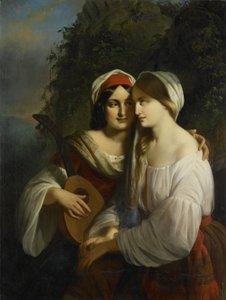 Zwei Frauen in italienischer Tracht von Moritz Calisch (signed by artist)