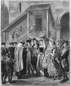 Jüdische Hochzeit in Deutschland im Jahr 1869