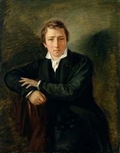 Porträt von Heinrich Heine (1797-1856) 1831 von Moritz Daniel Oppenheim