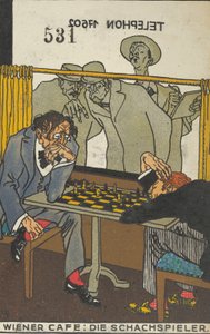 Wiener Café: Die Schachspieler, 1911 von Moritz Jung