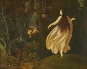 Erscheinung im Wald (aus Dornröschen), vor 1858 von Moritz Ludwig von Schwind
