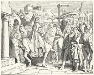 Karl der Große betritt Pavia, 774 (Gravur) von Moritz Ludwig von Schwind