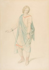Die Sopranistin Karoline Hetzenecker in der Rolle des Sesto in La Clemenza di Tito, ca. 1848