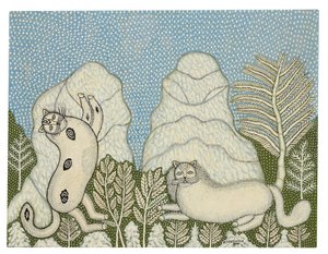 Katzen im Schnee von Morris Hirshfield