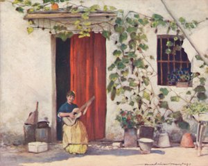 Ein Innenhof in Sevilla, 1903 von Mortimer L Menpes