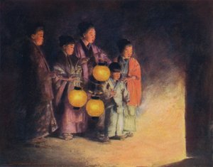 Im Licht der Laterne, ca. 1887, 1901