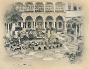 Hof in Damaskus, 1903 von Mortimer L Menpes