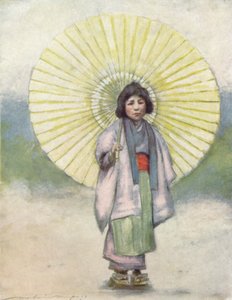 Das Kind und der Regenschirm, ca. 1887 von Mortimer L Menpes