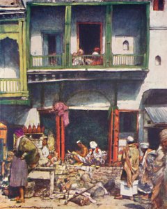 Ein geschäftiger Basar in Delhi von Mortimer Ludington Menpes